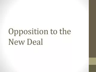 Opposition to the New Deal