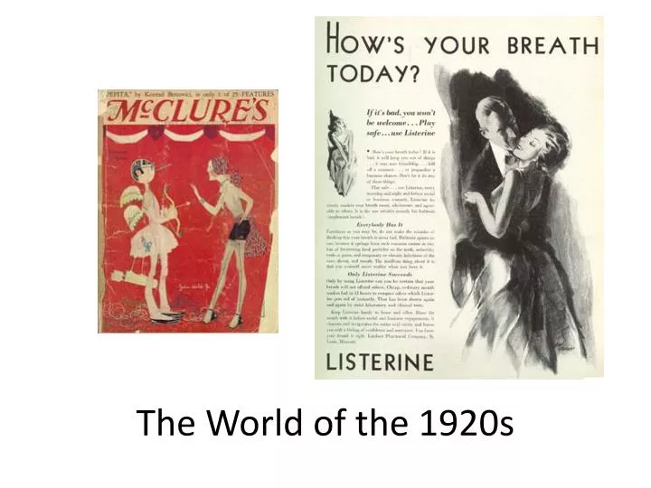 the world of the 1920s