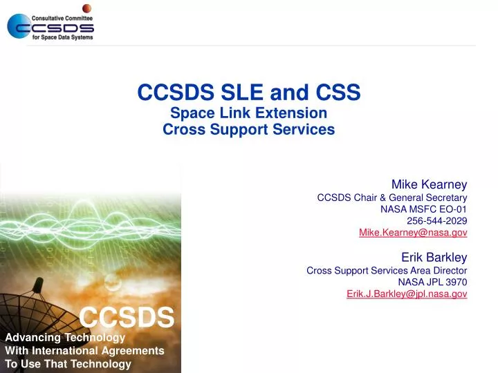 ccsds sle and css space link extension cross support services