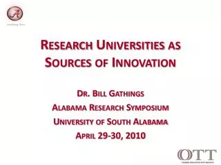 Research Universities as Sources of Innovation