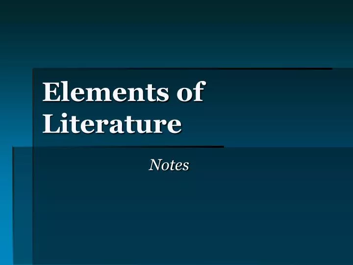 elements of literature