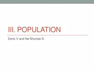 III. POPULATION