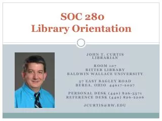 SOC 280 Library Orientation