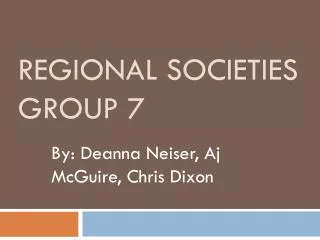 Regional Societies Group 7