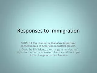 Responses to Immigration