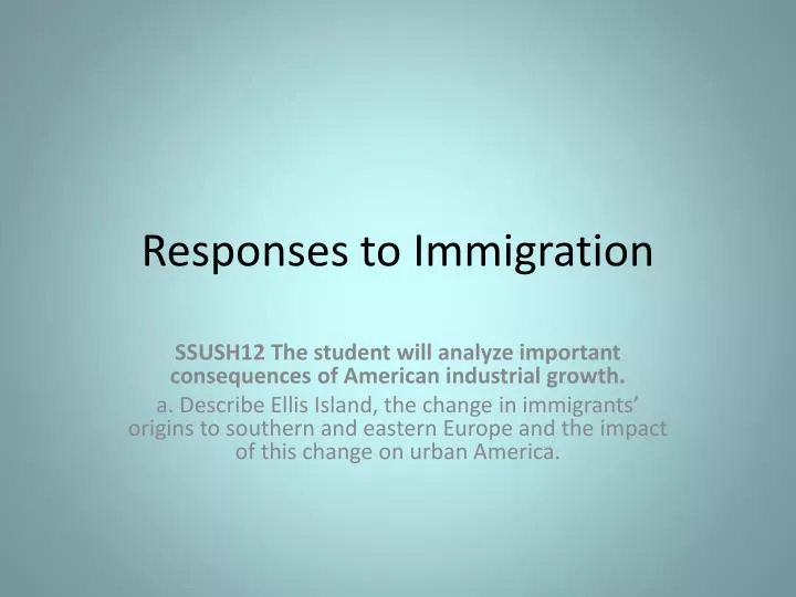 responses to immigration
