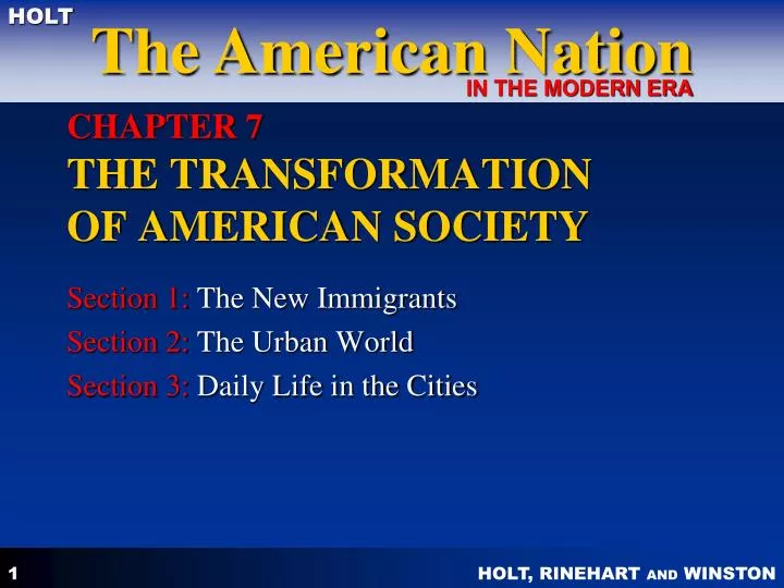 chapter 7 the transformation of american society