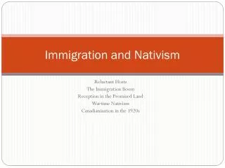 Immigration and Nativism