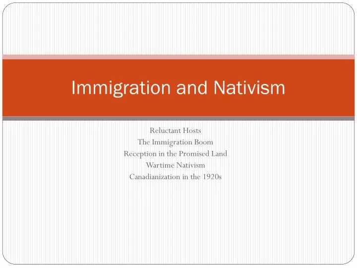 immigration and nativism