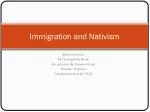 Immigration and Nativism - slide 1