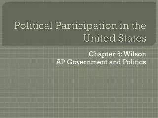 Political Participation in the United States