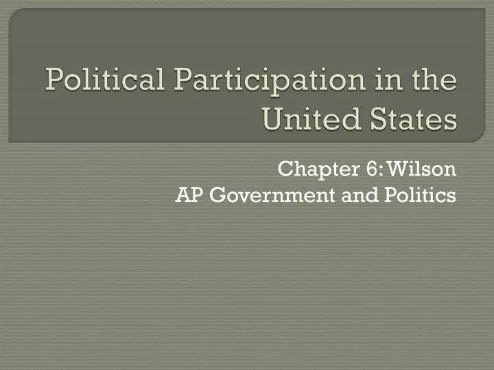 political participation in the united states