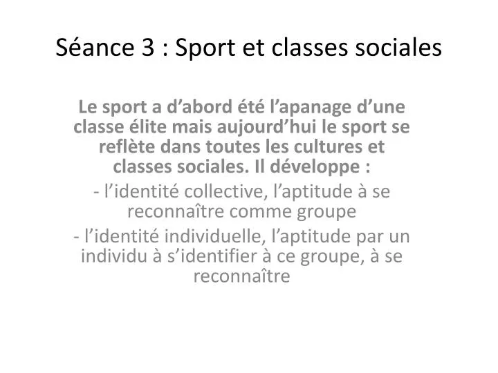s ance 3 sport et classes sociales