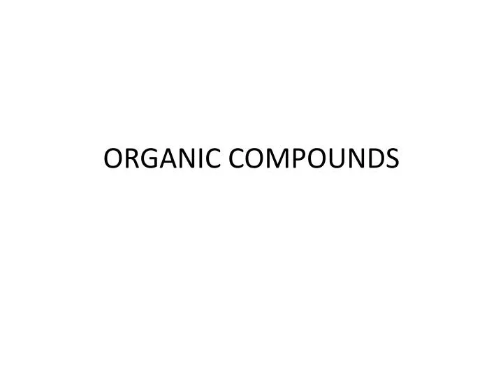 organic compounds