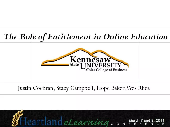 the role of entitlement in online education