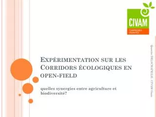 exp rimentation sur les corridors cologiques en open field