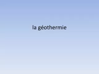 la g othermie