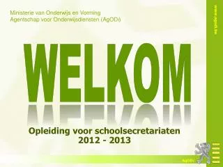 Opleiding voor schoolsecretariaten 2012 - 2013