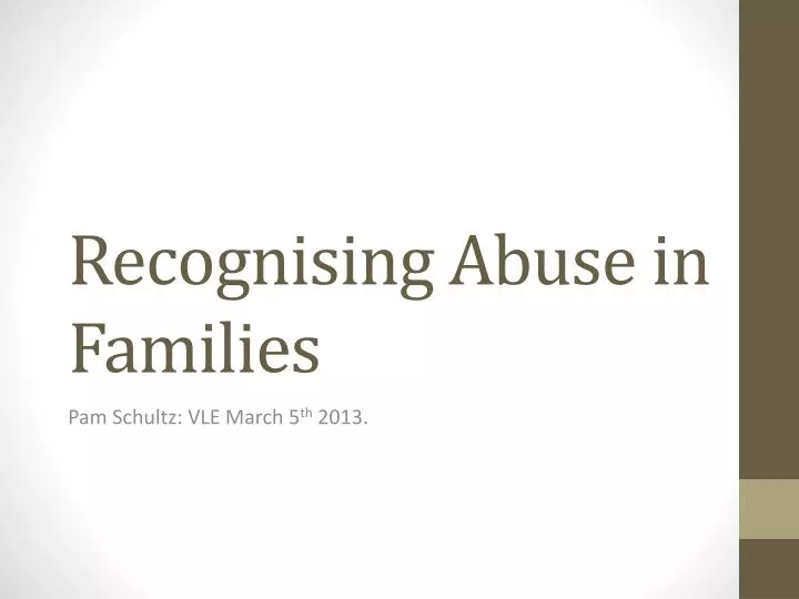 recognising abuse in families