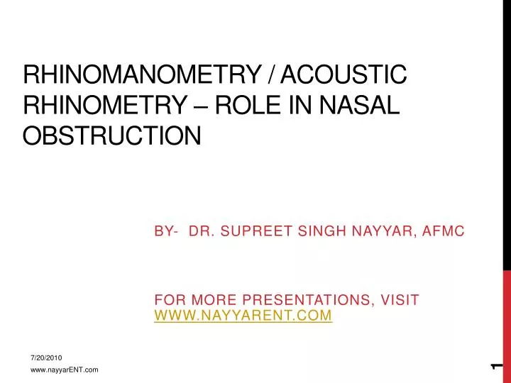 rhinomanometry acoustic rhinometry role in nasal obstruction