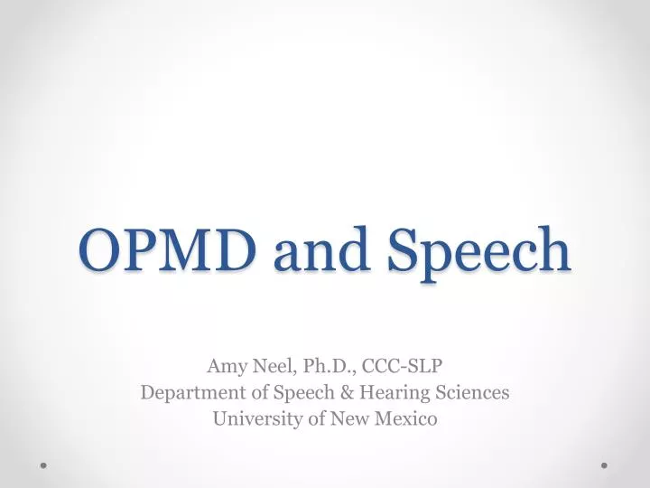 opmd and speech