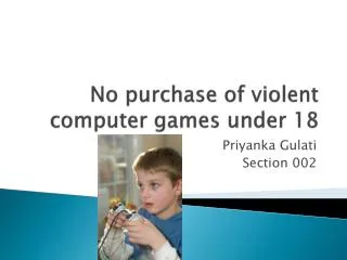 No purchase of violent computer games under 18