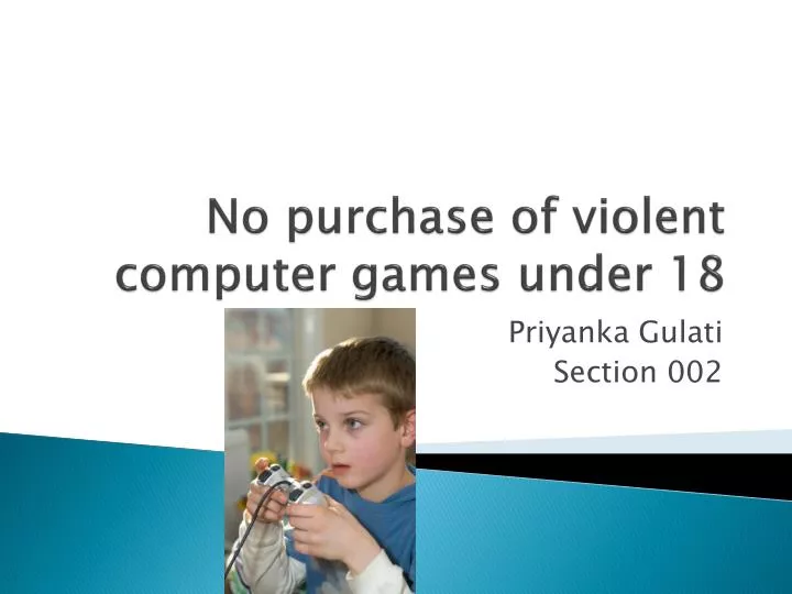 no purchase of violent computer games under 18
