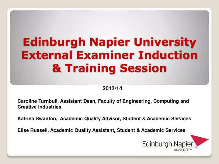 edinburgh napier university external examiner induction training session