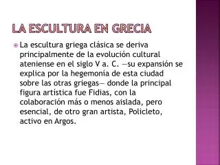 la escultura en grecia