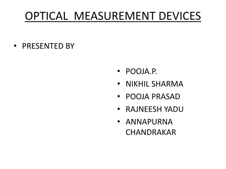optical measurement devices