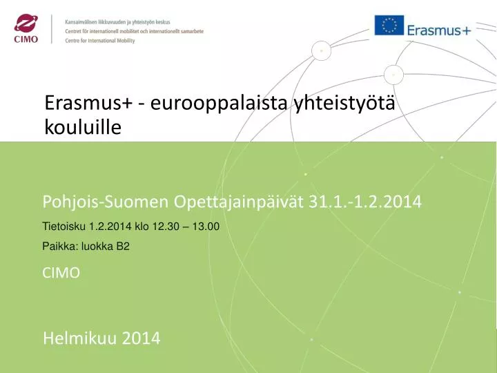 erasmus eurooppalaista yhteisty t kouluille