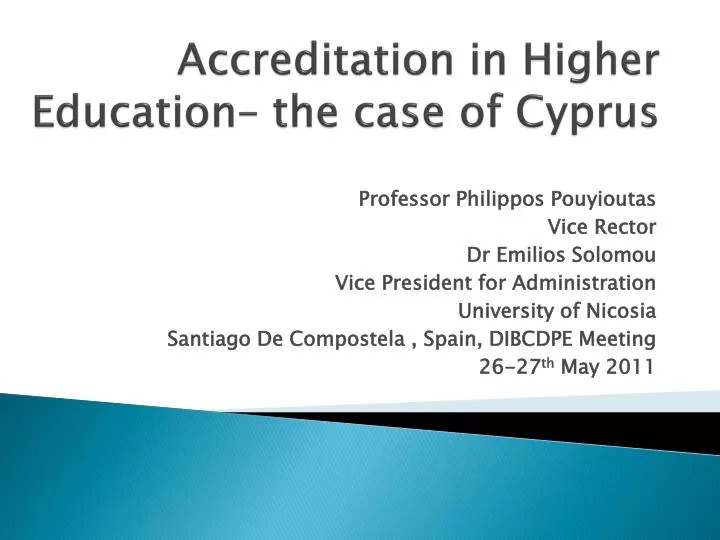 accreditation in higher education the case of cyprus