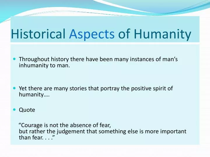 historical aspects of humanity