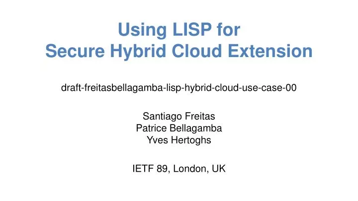 using lisp for secure hybrid cloud extension