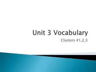 Unit 3 Vocabulary