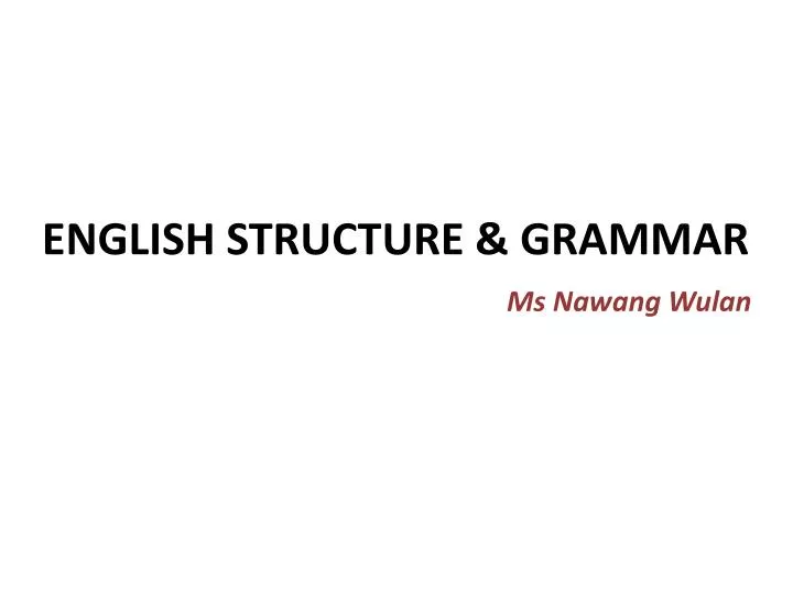 english structure grammar