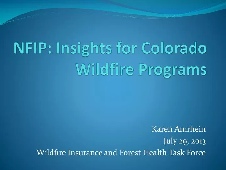 nfip insights for colorado wildfire programs