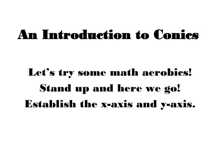 an introduction to conics