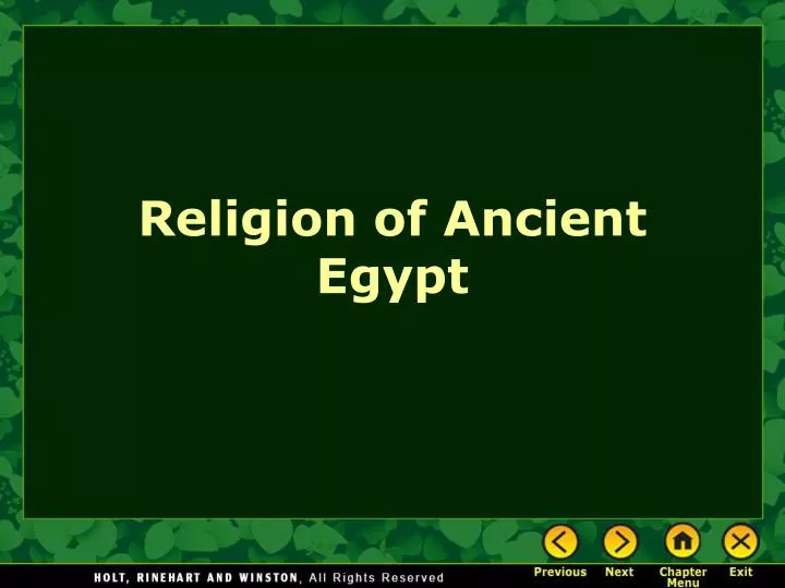religion of ancient egypt