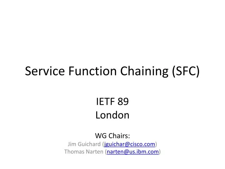 service function chaining sfc