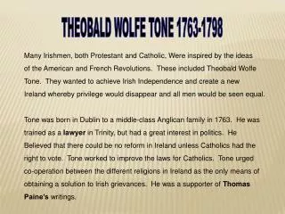 THEOBALD WOLFE TONE 1763-1798