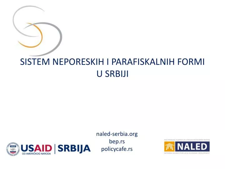 sistem neporeskih i parafiskalnih formi u srbiji