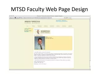 MTSD Faculty Web Page Design