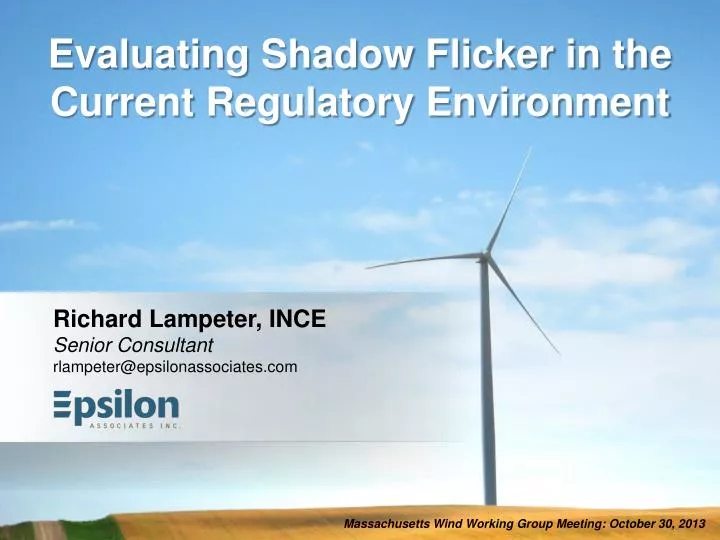 evaluating shadow flicker in the current regulatory environment