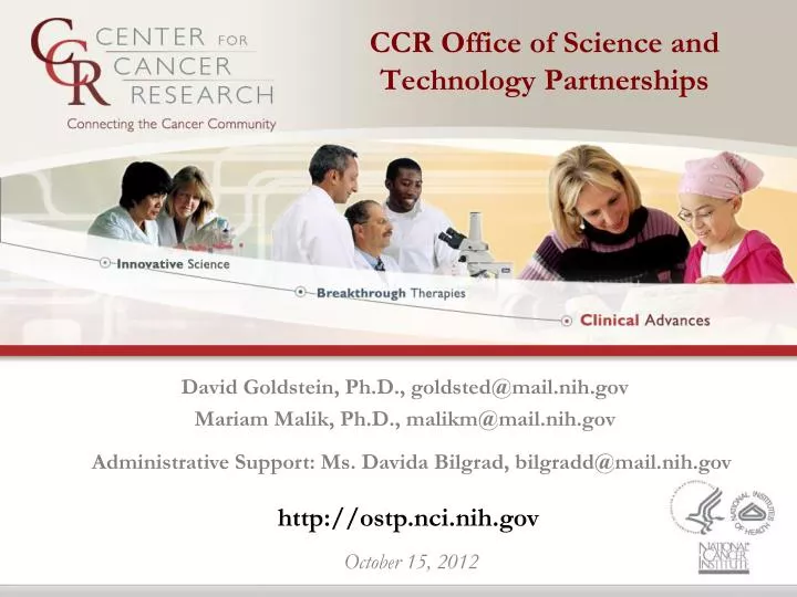 ccr office of science and technology partnerships