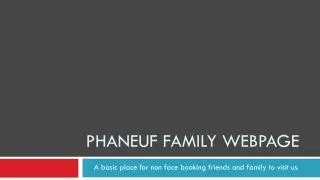 PHANEUF FAMILY WEBPAGE