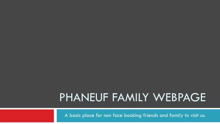 phaneuf family webpage