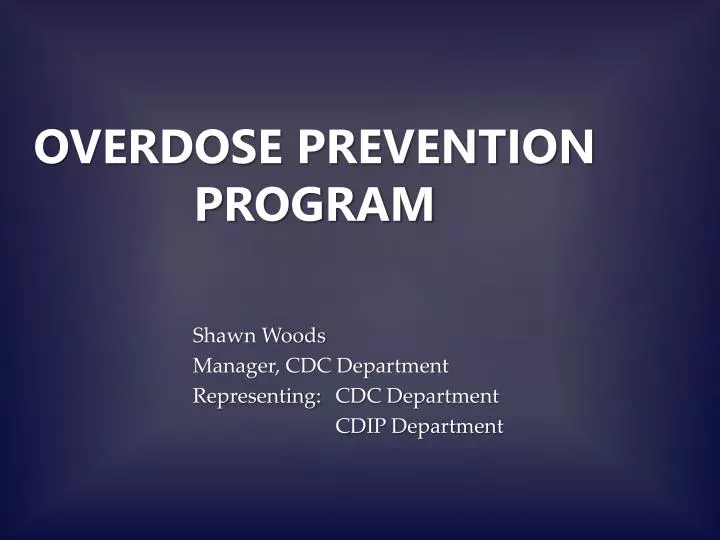 overdose prevention program