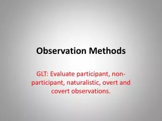 observation methods