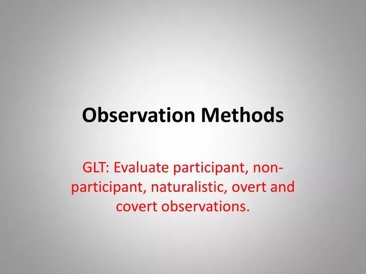 observation methods